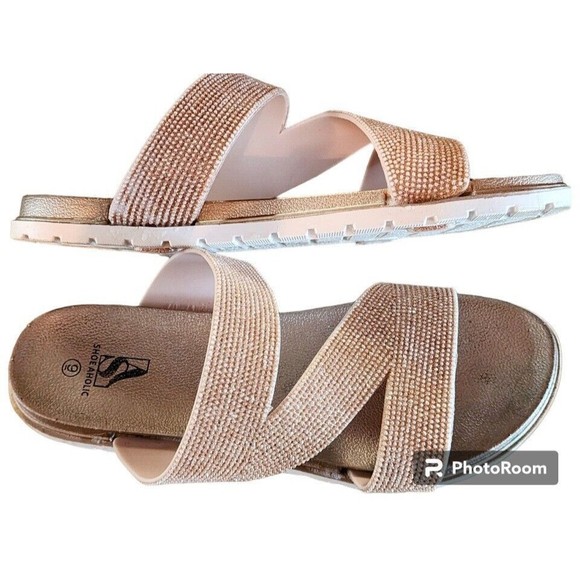 Embellished Coral Sandals by Shoeaholic Size 9 - Picture 2 of 7